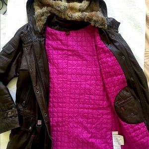 Danier leather hooded coat